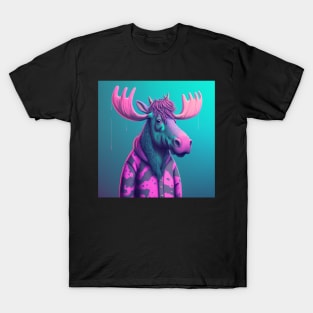 Vapor Wave Moose T-Shirt